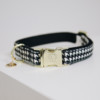 Dog Collar Pied-de-Poule black XS 25-38cm