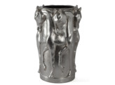 Ceramic vase dancing horses silver leaf