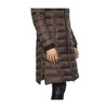 Shiny/matte nylon hood long puff women brown M