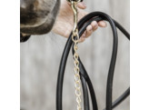 Leather chain lead black 270 cm