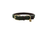 Plaited Nylon Dog collar olive green S 42cm