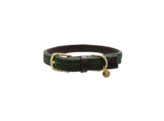 Plaited Nylon Dog collar olive green M/L 50cm