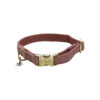 Dog Collar velvet old rose M 36-52cm