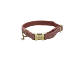 Dog Collar velvet old rose M 36-52cm