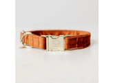 Dog Collar velvet orange M 36-52cm