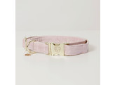 Dog Collar velvet soft rose M 36-52cm