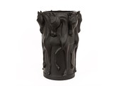 Ceramic vase dancing horses mat black