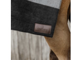 Heavy Fleece rug square stripes black/grey 210x200cm