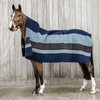 Heavy Fleece rug square stripes navy/grey 210x200cm
