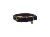 Plaited Nylon Dog collar navy S 42cm