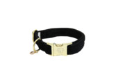 Dog Collar corduroy black L 42-68cm