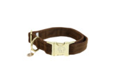 Dog Collar corduroy brown L 42-68cm