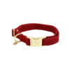 Dog Collar corduroy red S 28-40cm