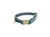 Dog Collar velvet light blue L 42-68cm
