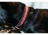 Dog Collar Handmade Pearls pink L 52-62cm
