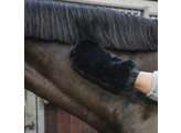 Sheepskin grooming glove black